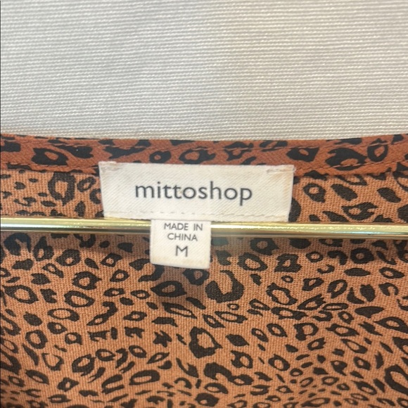 Mittoshop Brown Leopard V-Neck Midi Dress - Picture 2 of 4